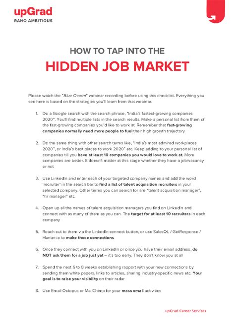 How To Tap Into The Hidden Job Market - HOW TO TAP INTO THE HIDDEN JOB ...