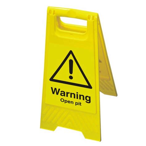 Large Safety Warning Sign Caution Open Pit Hazard Sign | PVC Safety ...