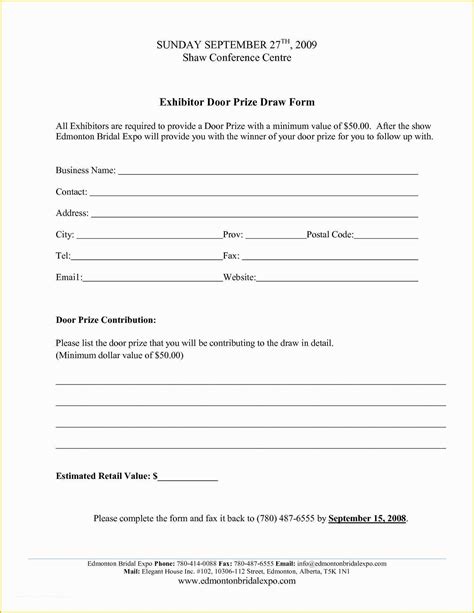 Free Printable Contest Entry form Template Of Free Printable Contest ...
