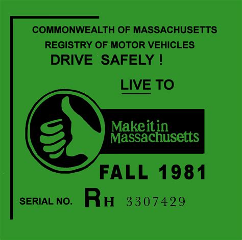 1981 Massachusetts FALL INSPECTION Sticker : Bob Hoyts Classic ...
