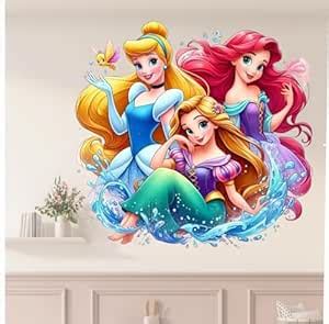 DECORAURA Cartoon Princess Wall Sticker for Girls Room | Cute Fairy ...