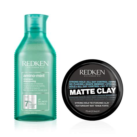 Redken's Amino Mint Shampoo & Matte Clay Combo | Professional pH ...