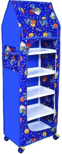 Buy FLIPZON Multipurpose 6 Shelve Baby Wardrobe, (Fabric Shelves)- Blue ...