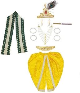 ITSMYCOSTUME Krishna Costume for Baby Boy Kids Setof 10 Kanha ...