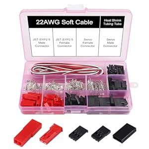 Buy RC Servo Connector Kits Male Female Servo Plug Crimp Pin Cable Kit ...