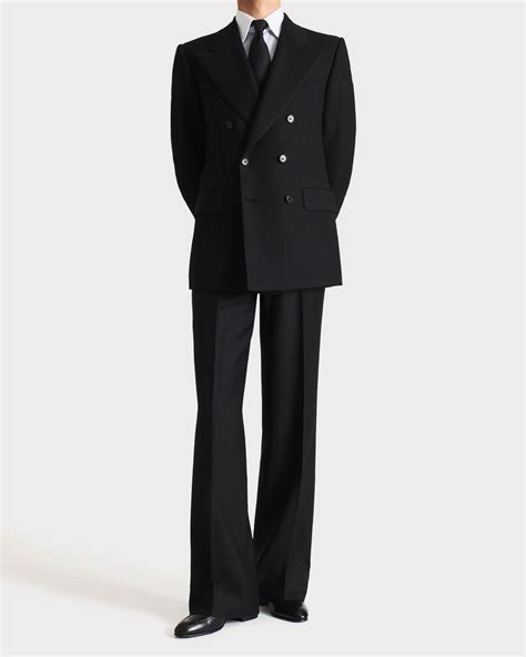 Husbands Paris | Double-Breasted Suit in Wool Twill Black – OAKROOM