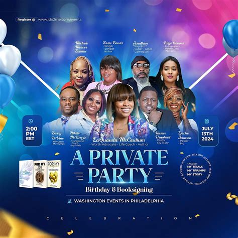 A Private Party, Birthday & Book Signing, Washington's Events ...