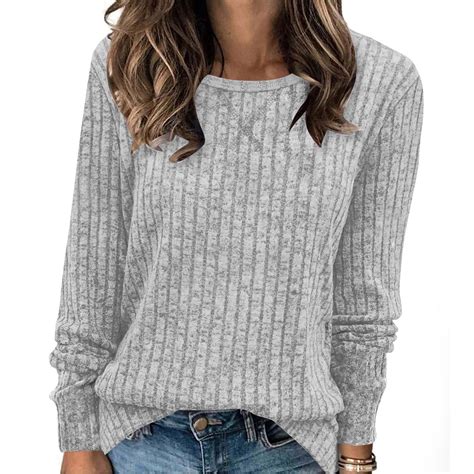 gakvbuo Fall Sweaters for Women Women Long Sleeve Blouse Tops Pullover ...