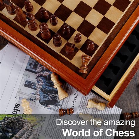 Juegoal Wooden Chess & Checkers Set with Storage India | Ubuy