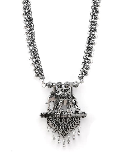 Tribal Oxidised Elephant Necklace – Priyaasi