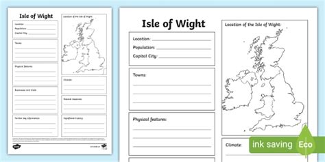Isle of Wight Fact File Template,Isle of Wight - Twinkl