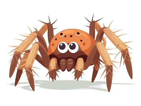 Cartoon of a cute spider with flat colors on a white background ...
