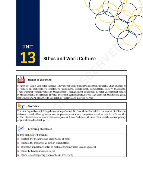 MBA Managerial Effectiveness and Ethics 13 - Ethos and Work Culture ...