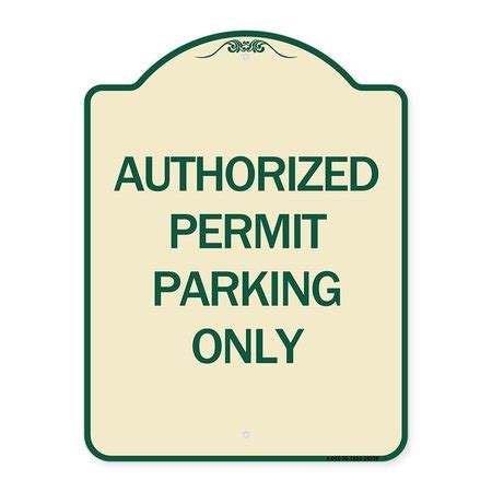 Signmission Authorized Permit Parking Only Heavy-Gauge Aluminum ...