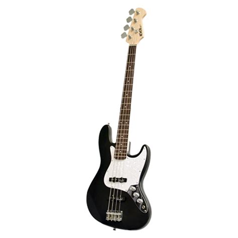 Newen Jazz Band 4-String Electric Bass Guitar, White Oak Wood - Black