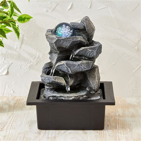 Buy Corsica Alpine Polyresin Rock Water Fountain with Rotating Ball ...
