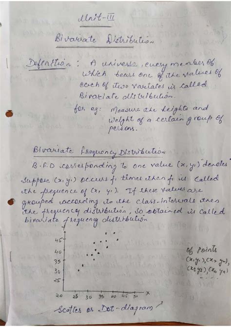 Unit 3: Bivariate Distribution in Probability & Statistics - Studocu