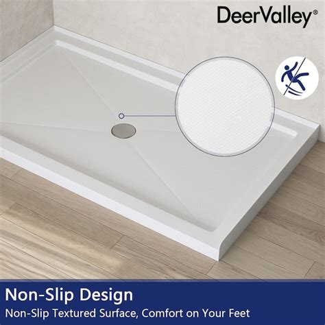 DeerValley Ally 35.91-in W x 59.84-in L Center White Single Threshold ...