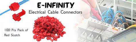 e-INFINITY 100 Pcs Pack of Red Scotch Lock Crimp Terminals Electrical ...