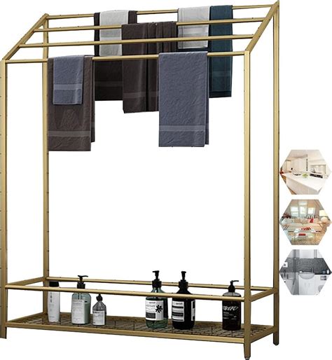 SXYKXYDL Stand Free Standing Metal Towel Floor Standing Bathroom Towel ...