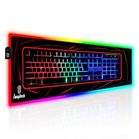 SWAPITECH RGB Gaming Mouse Pad, Large Extended, 13 LED Modes, Premium ...