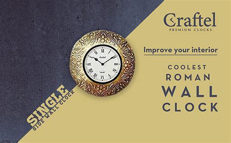 Buy CRAFTEL Handcrafted Brass Roman Dial Wall Clock for Bedroom Living ...