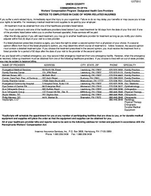 Fillable Online homsinc Union county notice to employees in case of ...