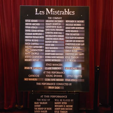 LES MISERABLES 2023 PLAYBILL Los Angeles Hollywood Pantages Theater | eBay
