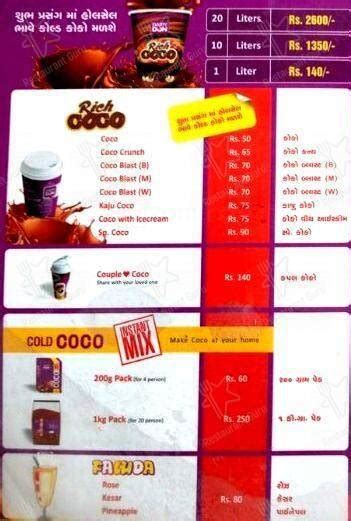 Menu at Dairy Don, Surat, Slivar Ston