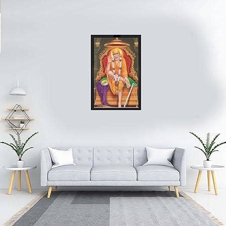 Sai Baba Engineered Multicolour Wooden Photo Frame | Worship/Pooja Wall ...