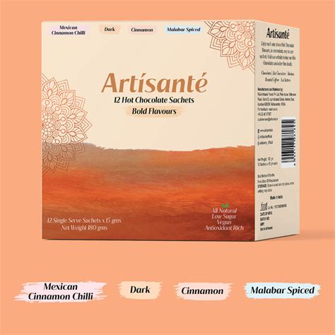 Hot Chocolate Bold Flavours, 12 Sachets, 4 Bold Flavours – Artisanté.in