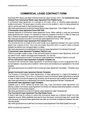 Fillable Online commercial lease contract form. Commercial Lease ...