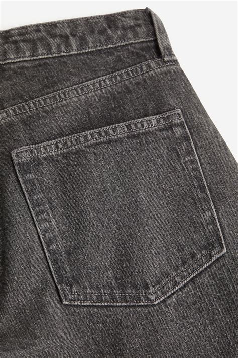 Women's Dark grey Mom Loose Fit Ultra High Ankle Jeans | H&M IN