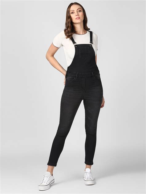 Women's Black Denim Dungaree – Stylestone