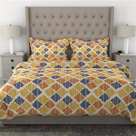 myTRIDENT Glaced Cotton Microfiber Bedsheet for Double Bed, Printed ...