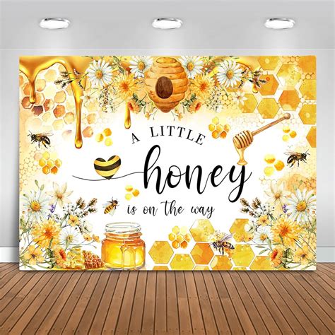 Bee Baby Shower Backdrop A Little Honey is on The Way Baby Shower Party ...
