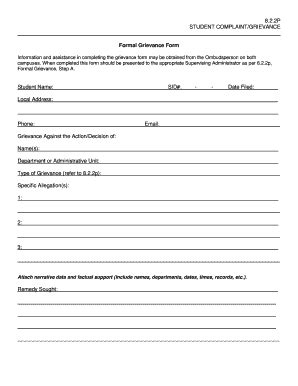 Grievance Form - Fill and Sign Printable Template Online