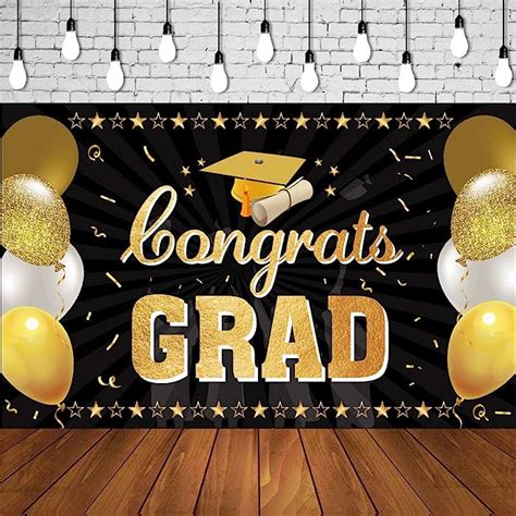 Buy Mocossmy Graduation Background Banner 2022,Extra Large Black Gold ...