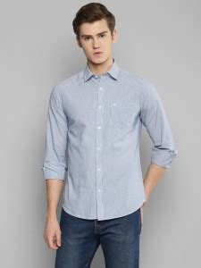 Allen Cooper Men Striped Casual Blue, White Shirt - Buy Allen Cooper ...