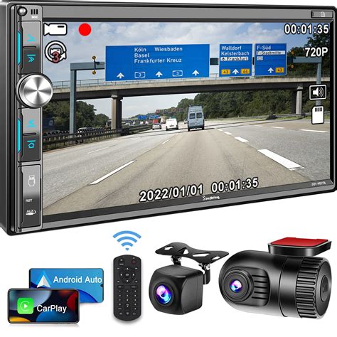 Buy Double Din Car Stereo with Dash Cam, Voice Control CarPlay ...