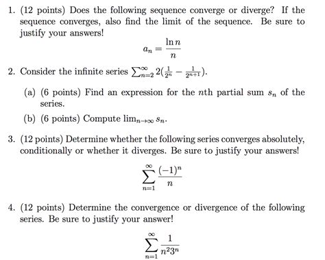 Solved Does the following sequence converge or diverge? If | Chegg.com