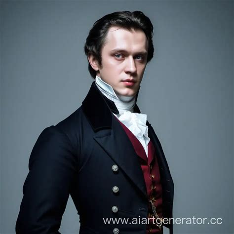 Stylish and Tastefully Dressed Young Man Eugene Onegin Fashion | AI Art ...