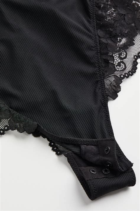 Push-up thong body - Black - Ladies | H&M IN
