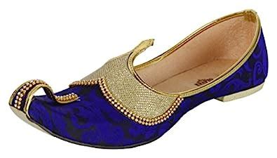 Krafto Men's Purple Gold Fabric Glitz Mojaris - 12 UK (SMOJG69-12 ...
