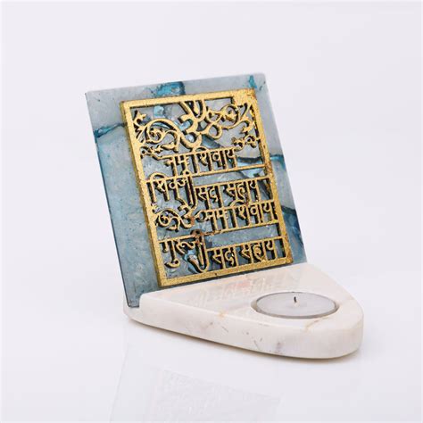 Agate Om Namah Shivay TeaLight Holder – HOMEARTE INDIA