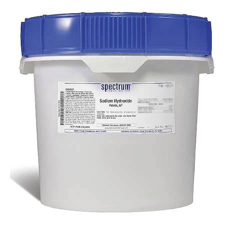 Spectrum Chemical NaOH, Pellets, NF, 12kg SO170-12KG | Zoro