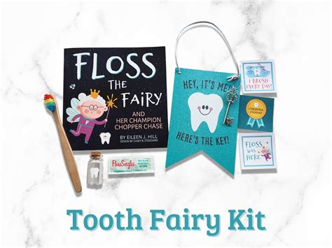 Floss the Tooth Fairy Kit Cute Kids Baby Teeth Book & Door - Etsy