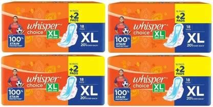 Whisper Choice XL - 18+18+18+18 Counts Napkins Sanitary Pads Sanitary ...
