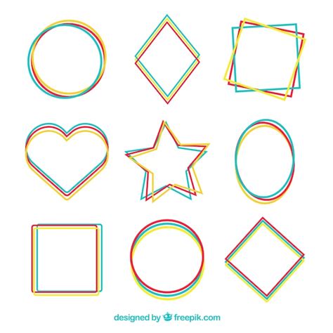 Frame collection with lineal style | Free Vector