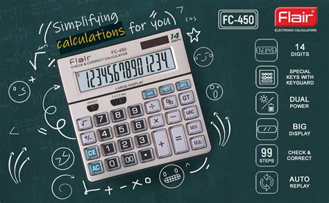 Flair FC-450 Desktop Series Basic Calculator | 14 Digits Calculator ...